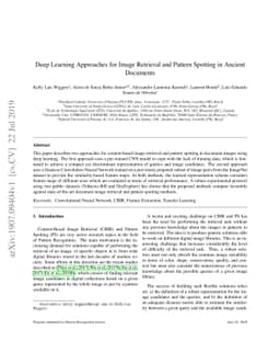 Deep Learning Approaches for Image Retrieval and Pattern Spotting in
  Ancient Documents