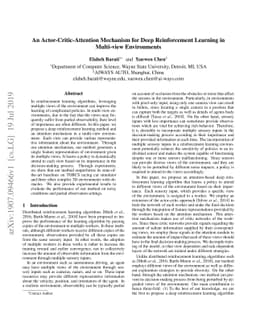 An Actor-Critic-Attention Mechanism for Deep Reinforcement Learning in
  Multi-view Environments