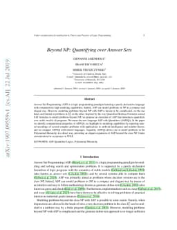 Beyond NP: Quantifying over Answer Sets