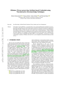 ZKlaims: Privacy-preserving Attribute-based Credentials using
  Non-interactive Zero-knowledge Techniques