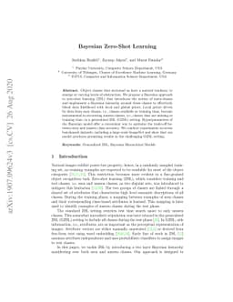 Bayesian Zero-Shot Learning