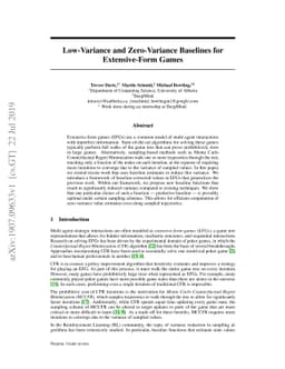 Low-Variance and Zero-Variance Baselines for Extensive-Form Games