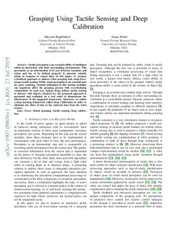 Grasping Using Tactile Sensing and Deep Calibration