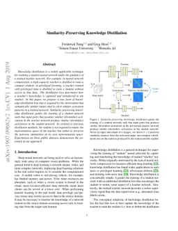 Similarity-Preserving Knowledge Distillation