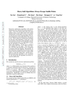 Heavy-ball Algorithms Always Escape Saddle Points