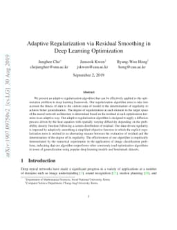 Adaptive Regularization via Residual Smoothing in Deep Learning
  Optimization