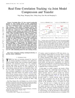 Real-Time Correlation Tracking via Joint Model Compression and Transfer