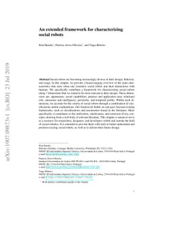 An extended framework for characterizing social robots