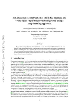 Simultaneous reconstruction of the initial pressure and sound speed in
  photoacoustic tomography using a deep-learning approach