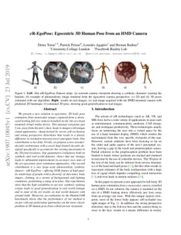 xR-EgoPose: Egocentric 3D Human Pose from an HMD Camera