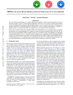 BPPSA: Scaling Back-propagation by Parallel Scan Algorithm