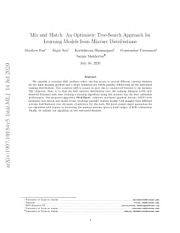 Mix and Match: An Optimistic Tree-Search Approach for Learning Models
  from Mixture Distributions