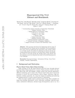 Hyperspectral City V1.0 Dataset and Benchmark
