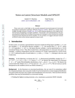 Notes on Latent Structure Models and SPIGOT
