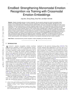 EmoBed: Strengthening Monomodal Emotion Recognition via Training with
  Crossmodal Emotion Embeddings