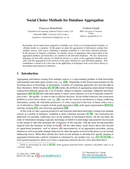 Social Choice Methods for Database Aggregation