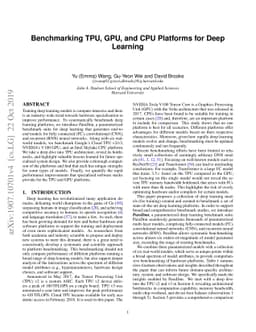 Benchmarking TPU, GPU, and CPU Platforms for Deep Learning