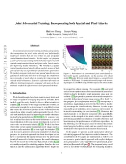 Joint Adversarial Training: Incorporating both Spatial and Pixel Attacks