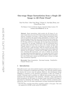 One-stage Shape Instantiation from a Single 2D Image to 3D Point Cloud