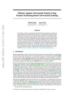 Defense Against Adversarial Attacks Using Feature Scattering-based
  Adversarial Training