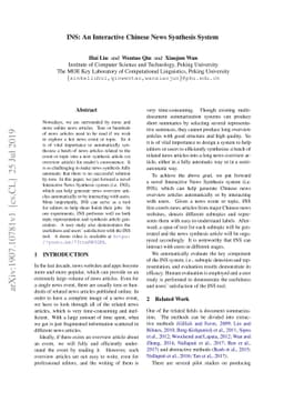 INS: An Interactive Chinese News Synthesis System