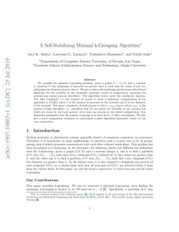 A Self-Stabilizing Minimal k-Grouping Algorithm