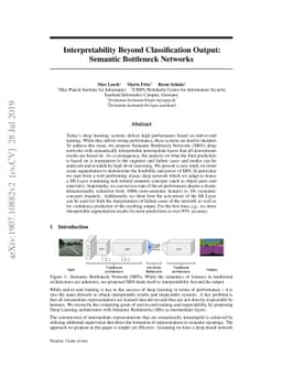 Interpretability Beyond Classification Output: Semantic Bottleneck
  Networks