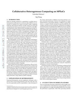 Collaborative Heterogeneous Computing on MPSoCs