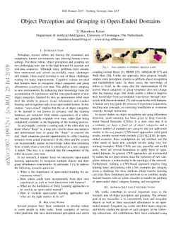 Object Perception and Grasping in Open-Ended Domains