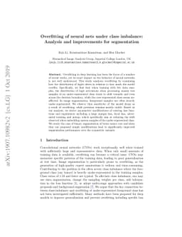 Overfitting of neural nets under class imbalance: Analysis and
  improvements for segmentation