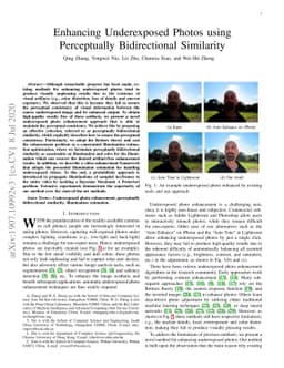 Enhancing Underexposed Photos using Perceptually Bidirectional
  Similarity