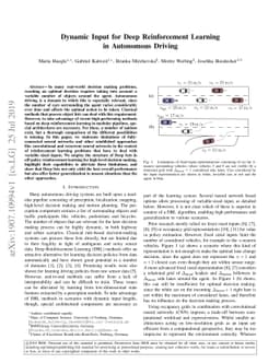 Dynamic Input for Deep Reinforcement Learning in Autonomous Driving