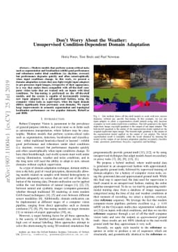 Don't Worry About the Weather: Unsupervised Condition-Dependent Domain
  Adaptation