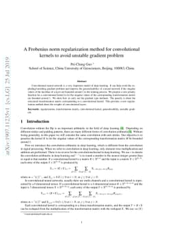 A Frobenius norm regularization method for convolutional kernels to
  avoid unstable gradient problem