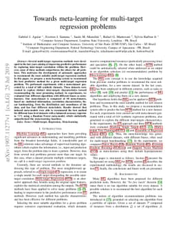 Towards meta-learning for multi-target regression problems