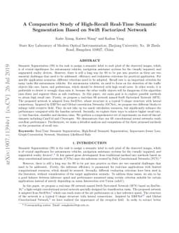 A Comparative Study of High-Recall Real-Time Semantic Segmentation Based
  on Swift Factorized Network