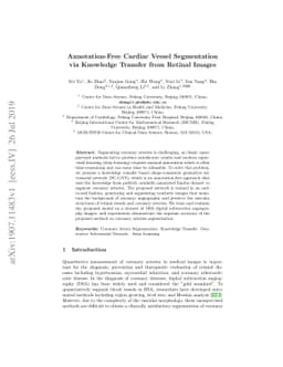 Annotation-Free Cardiac Vessel Segmentation via Knowledge Transfer from
  Retinal Images
