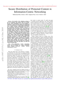 Secure Distribution of Protected Content in Information-Centric
  Networking