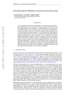 Environment Probing Interaction Policies