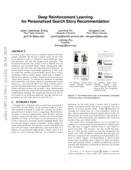 Deep Reinforcement Learning for Personalized Search Story Recommendation