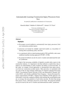 Automatically Learning Construction Injury Precursors from Text
