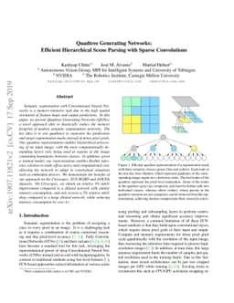 Quadtree Generating Networks: Efficient Hierarchical Scene Parsing with
  Sparse Convolutions