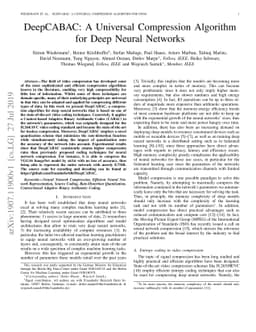 DeepCABAC: A Universal Compression Algorithm for Deep Neural Networks