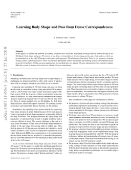 Learning Body Shape and Pose from Dense Correspondences
