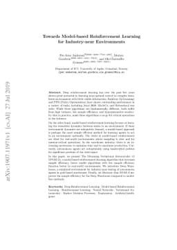 Towards Model-based Reinforcement Learning for Industry-near
  Environments