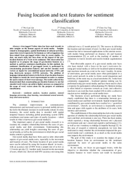 Fusing location and text features for sentiment classification