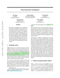 Wasserstein Fair Classification