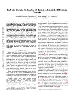 Real-time Tracking-by-Detection of Human Motion in RGB-D Camera Networks