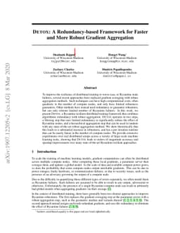 DETOX: A Redundancy-based Framework for Faster and More Robust Gradient
  Aggregation