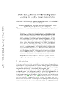 Multi-Task Attention-Based Semi-Supervised Learning for Medical Image
  Segmentation